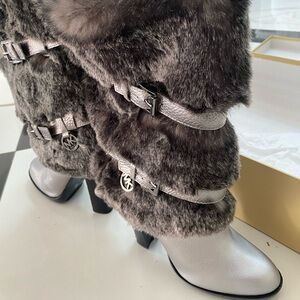 Michael Kors Carlie Boots Gunmetal size 7